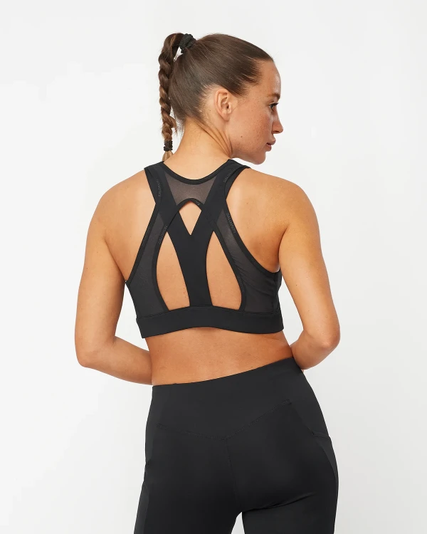 Damski biustonosz sportowy Salomon CROSS RUN BRA W DEEP BLACK TatraStore 2.webp