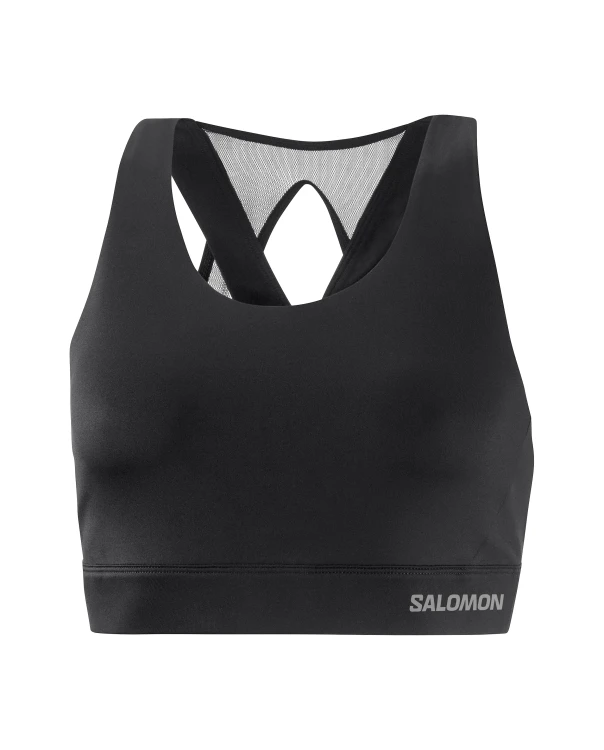 Damski biustonosz sportowy Salomon CROSS RUN BRA W DEEP BLACK TatraStore 4.webp