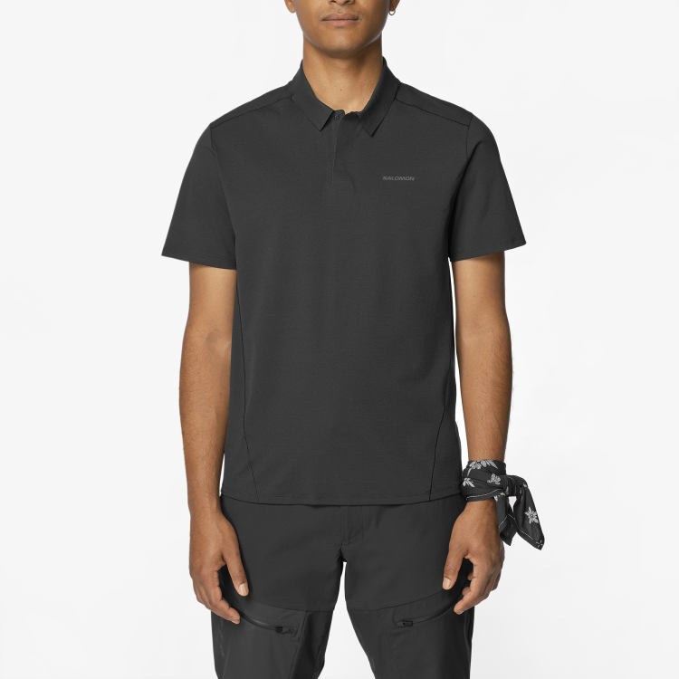 LC2439400 Koszulka męska Salomon TRACKLINE POLO M DEEP BLACK TatraStore (2).png