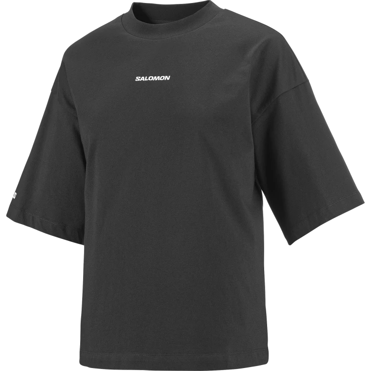 LC3014800 Koszulka damska Salomon LOGO SS TEE W DEEP BLACK TatraStore (1).png
