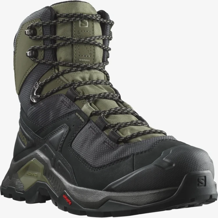 Buty męskie wysokie trekkingowe Salomon Quest Element GTX black green moss tatra store.webp