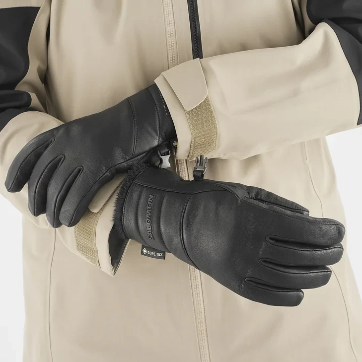 rękawice rękawiczki narciarskie salomon native gore tex damskie czarne black pięciopalczaste tatra store.webp