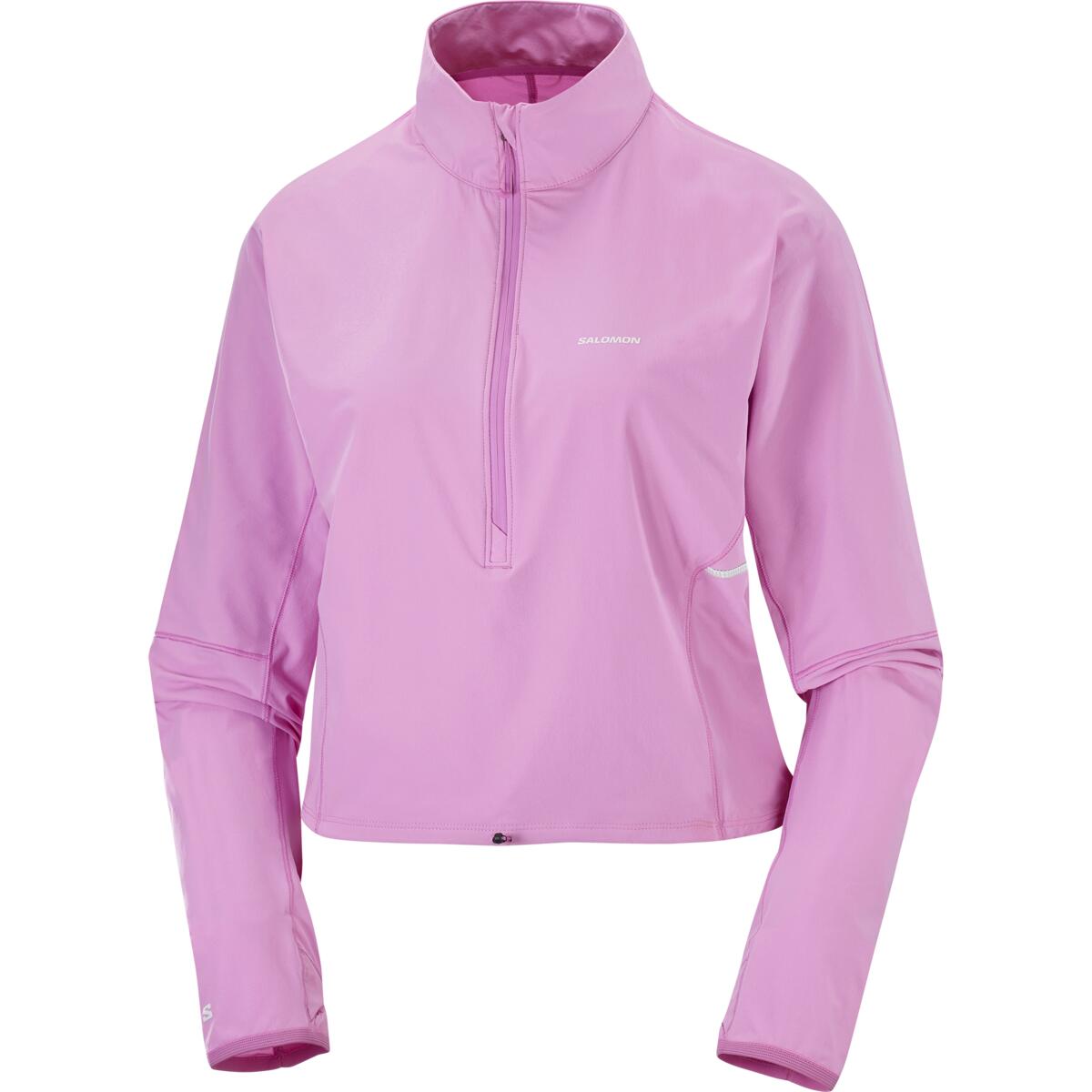Bluza Salomon SENSE AERO HYBRID CROP PULOVER W - CYCLAMEN