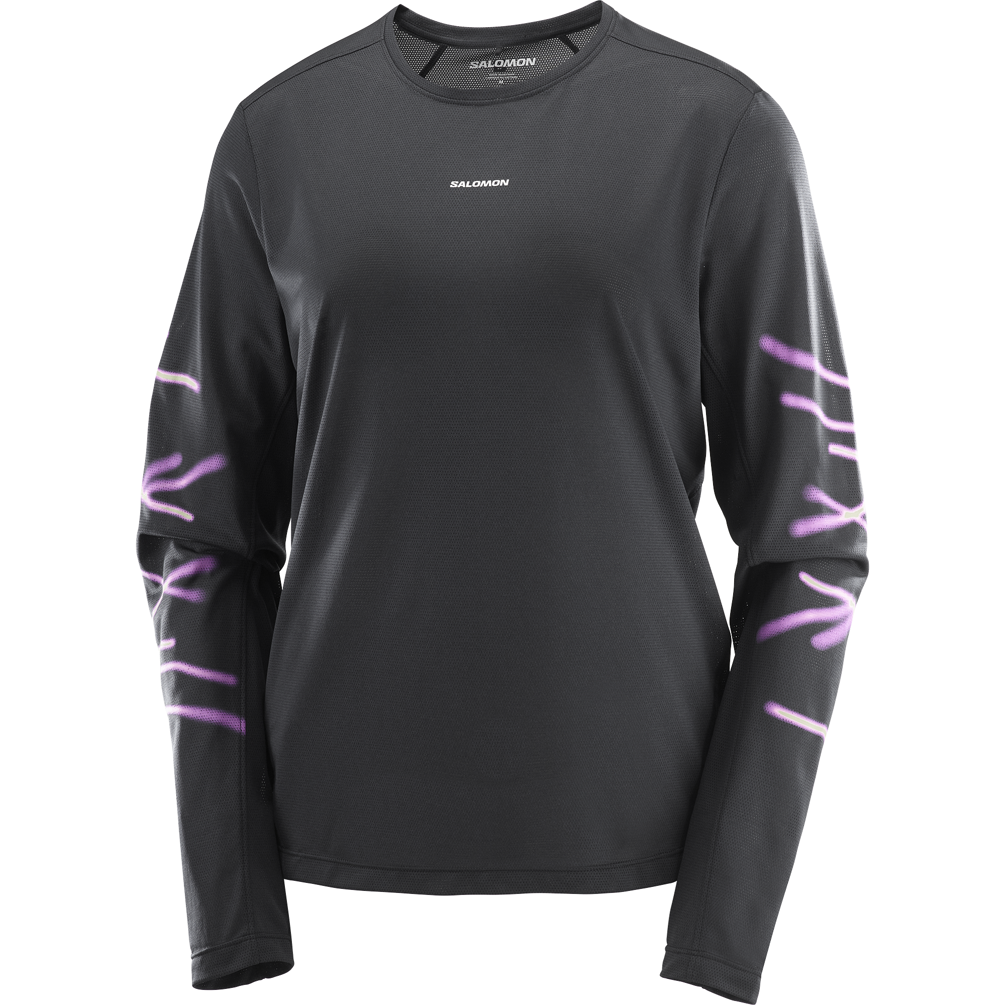 Koszulka damska Salomon SHAKEout CORE LS TEE GRAPHIC W DEEP BLACK