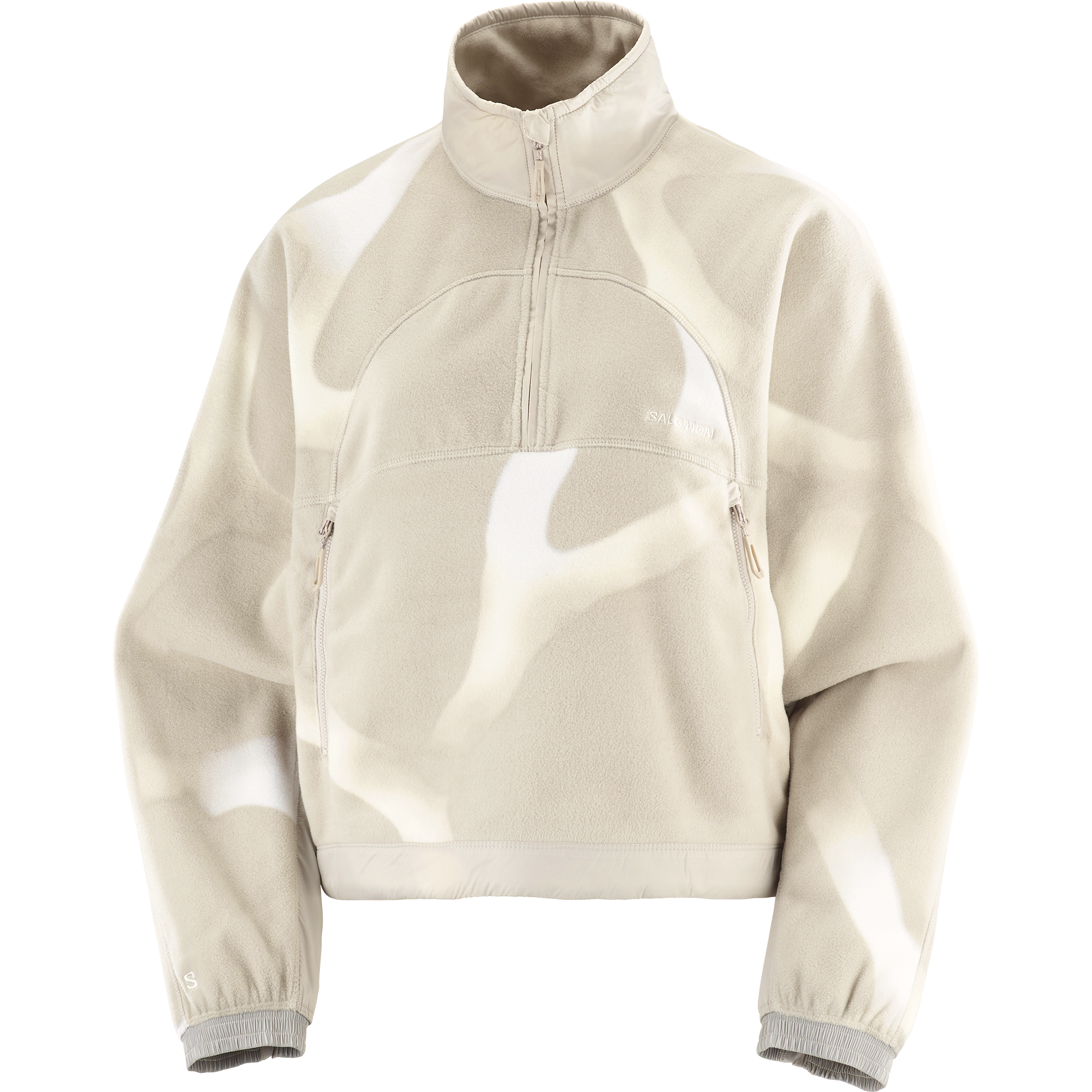 Bluza damska Salomon CHROMA FLEECE CROP HZ W SILVER CLOUD