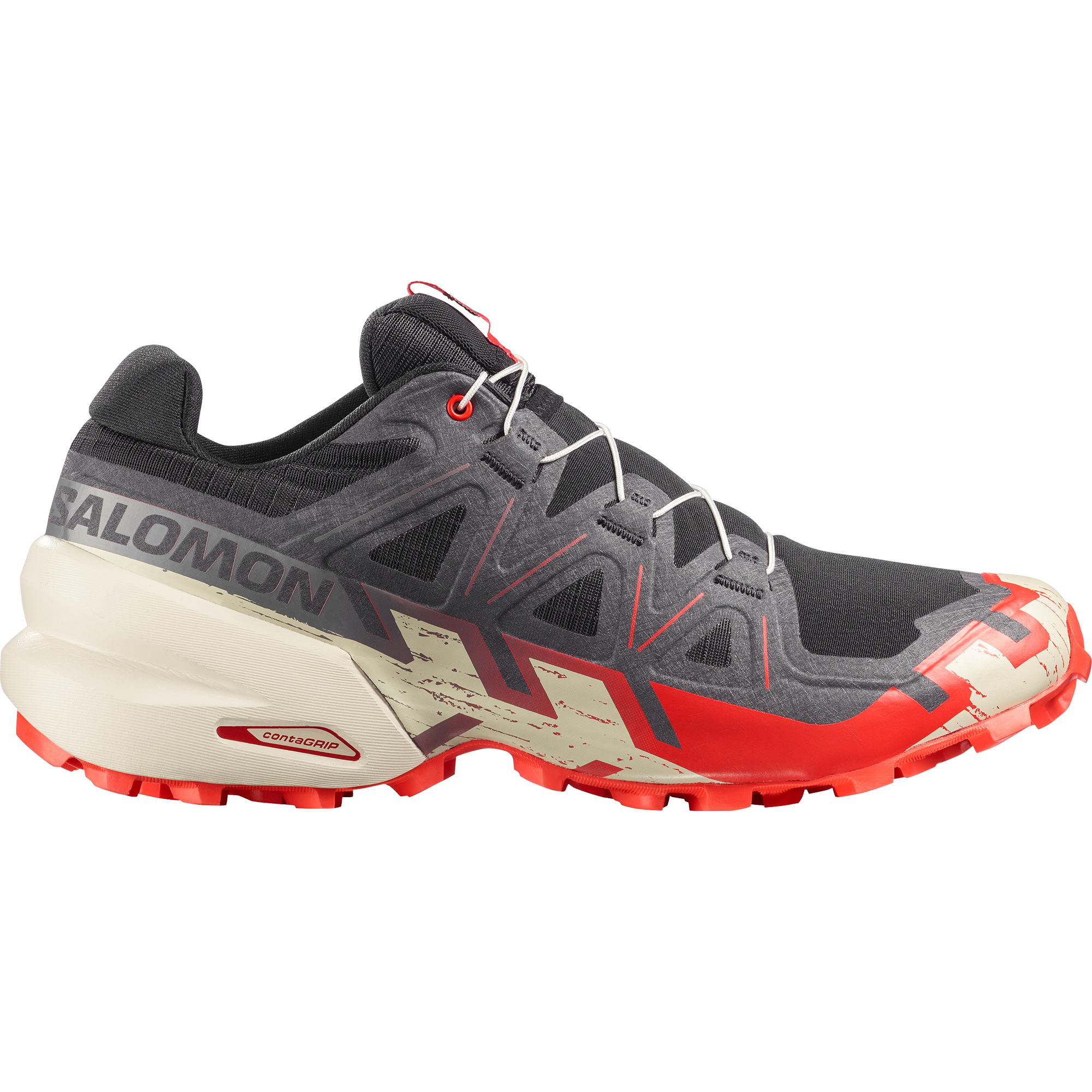 Buty biegowe męskie Salomon SPEEDCROSS 6 Black / Fiery Red