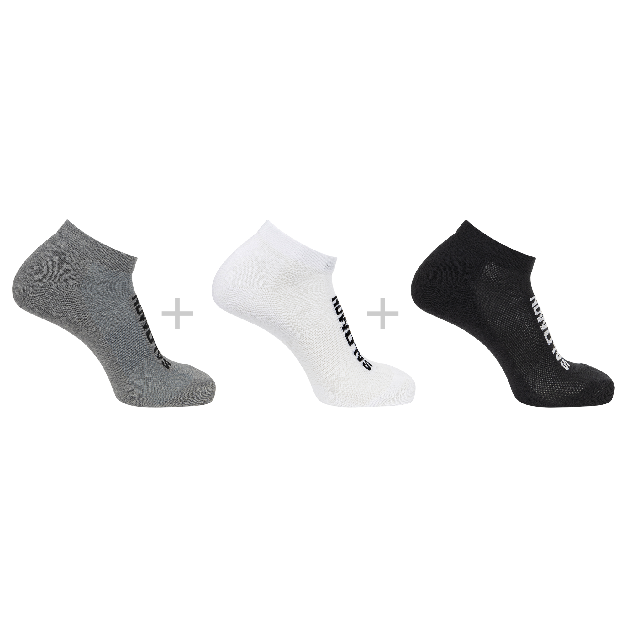 Skarpety Bawełniane Salomon Everyday Low Black/White/Med Grey Melange